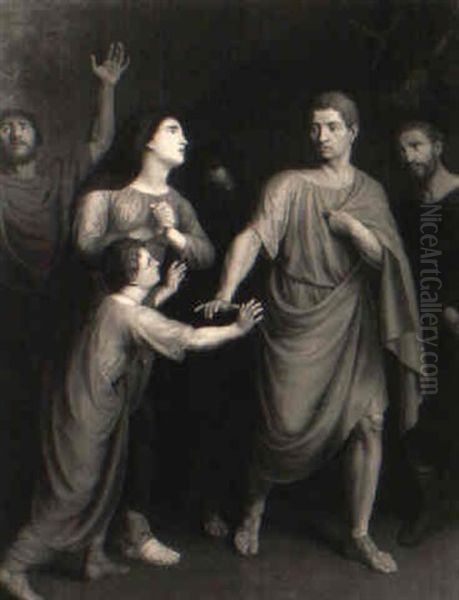 Der Abschied Hektors Von Andromache Und Astyanax Oil Painting by Jean-Antoine-Theodore Giroust