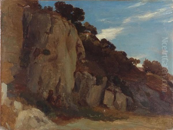 Etude De Rochers En Italie Oil Painting by Andre Giroux