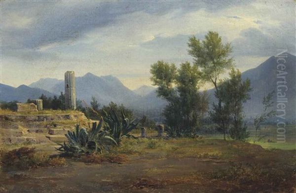 Pompeii Oil Painting by Andre Giroux