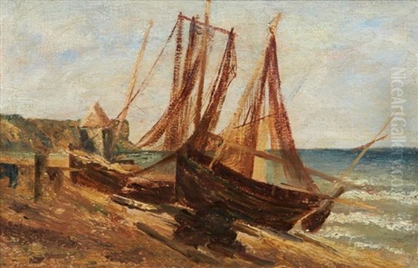 Bateaux De Pecheurs Oil Painting by Andre Giroux