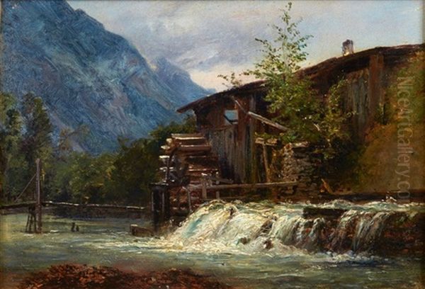 Moulin En Montagne Oil Painting by Andre Giroux