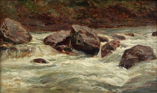 Riviere Et Rochers Oil Painting by Andre Giroux