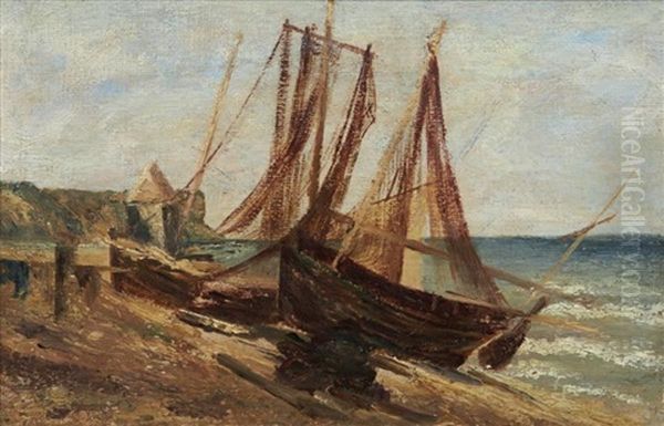 Bateaux De Pecheurs Oil Painting by Andre Giroux