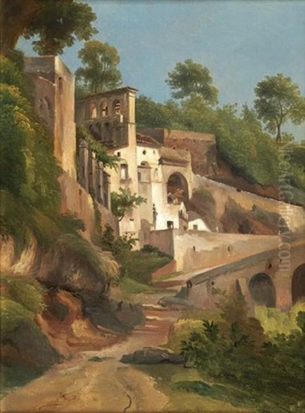 Village Italien Oil Painting by Andre Giroux