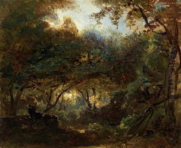 Etude De Foret Oil Painting by Andre Giroux