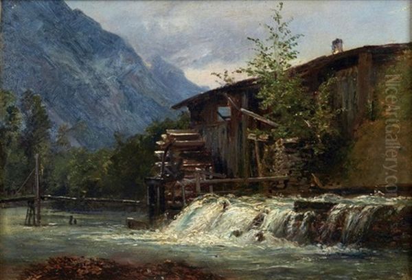 Moulin En Montagne Oil Painting by Andre Giroux