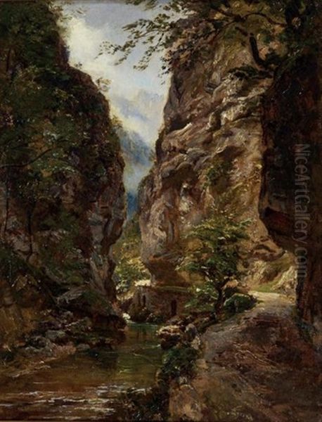 Paysage Aux Gorges Oil Painting by Andre Giroux