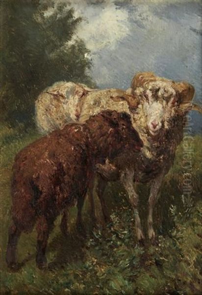 Les Moutons Oil Painting by Andre Giroux