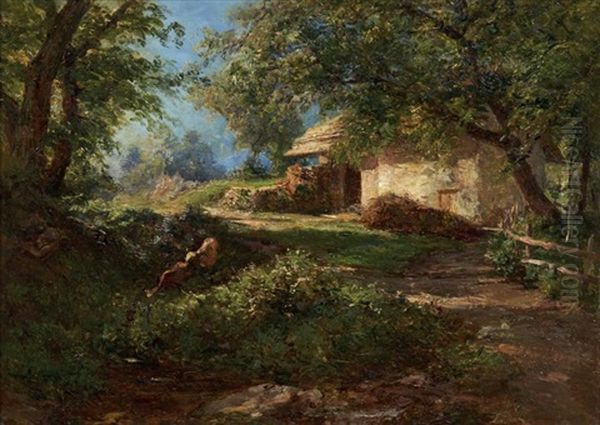 Ferme En Foret Oil Painting by Andre Giroux