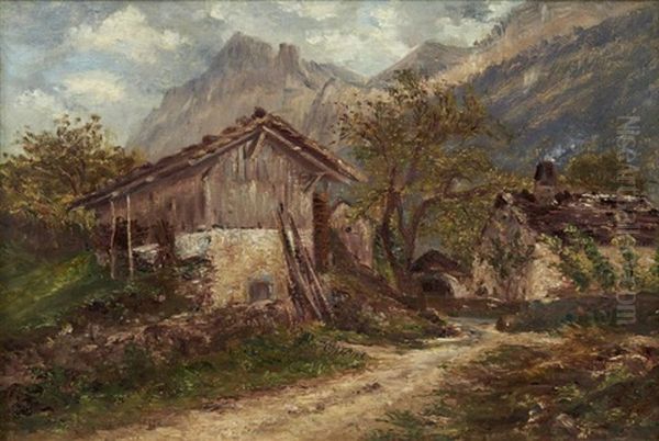 Ferme De Montagne Oil Painting by Andre Giroux