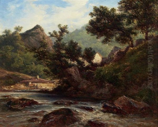 Torrent En Montagne Oil Painting by Andre Giroux