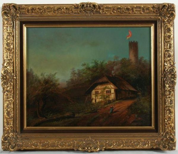 Blick Auf Ein Bauernhaus Oil Painting by Minna Bachmann