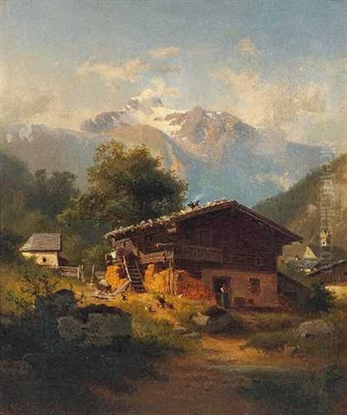 Partie Aus Mayrhofen Im Zillertal Oil Painting by Bernhard Girscher