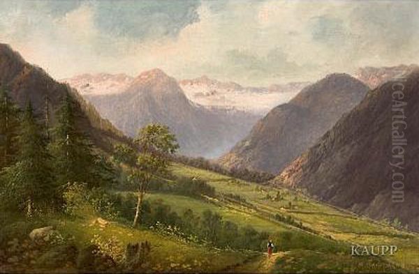 Blick In Das Kotschachtal Bei Bad Gastein In Salzburg Oil Painting by Minna Bachmann