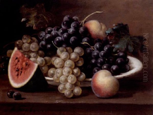 Still Life Of Fruit Oil Painting by Alfred Alfredovich Girv