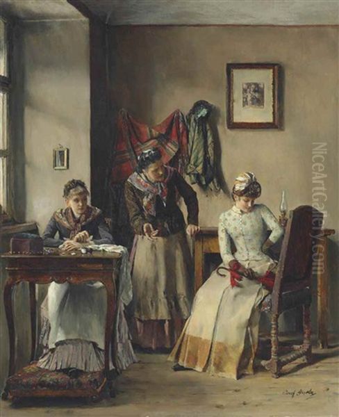 The Scolding Oil Painting by Josef Gisela