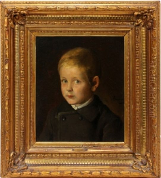 Portrait Of A Little Boy Oil Painting by Josef Gisela