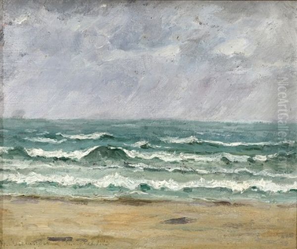 Parti Fra Skagen Strand Oil Painting by William Gislander