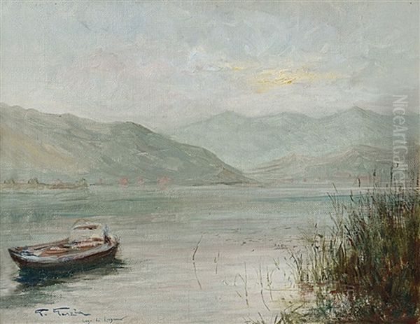 Lago Di Lugano Oil Painting by  Giuseppe