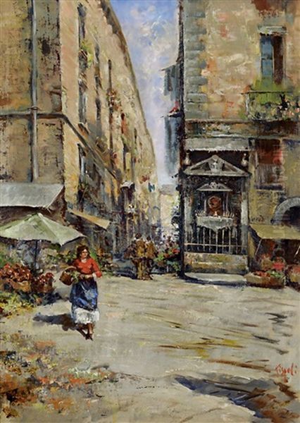 Mercatino Partenopeo Oil Painting by  Giuseppe