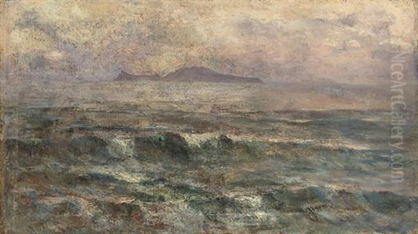 Capri At Dawn Oil Painting by Guglielmo Giusti