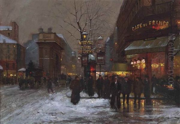 Cafe De France, Paris Oil Painting by Fausto Giusto