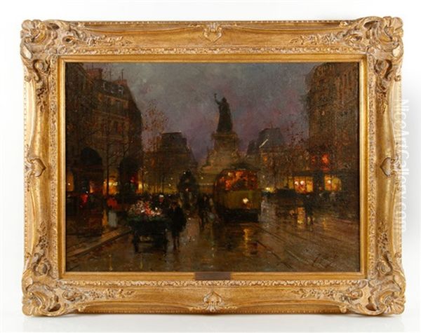 Place De La Republique Oil Painting by Fausto Giusto