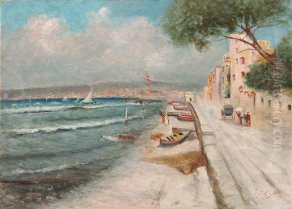 Am Strand Vor Neapel Oil Painting by Fausto Giusto