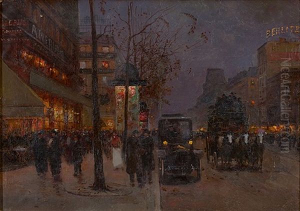 Paris Bei Nacht Oil Painting by Fausto Giusto