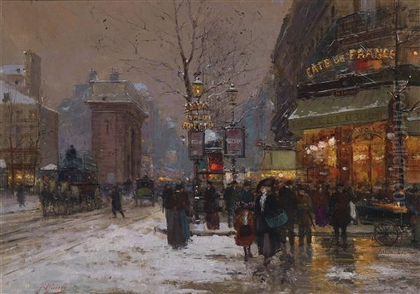 Pariser Winterszene Oil Painting by Fausto Giusto