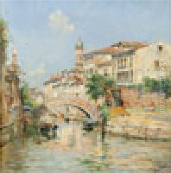 Canal Dans Une Ville Italienne Oil Painting by Fausto Giusto