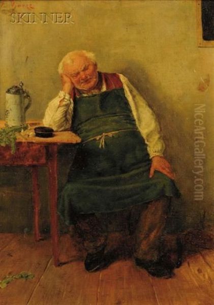 At Rest In The Kitchen Oil Painting by Emmanuel Bachrach-Baree