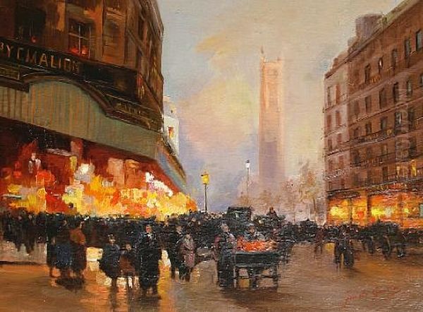 Paris Boulevards Oil Painting by Fausto Giusto