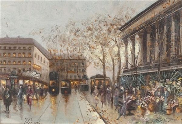 Strassenszene In Paris Oil Painting by Fausto Giusto