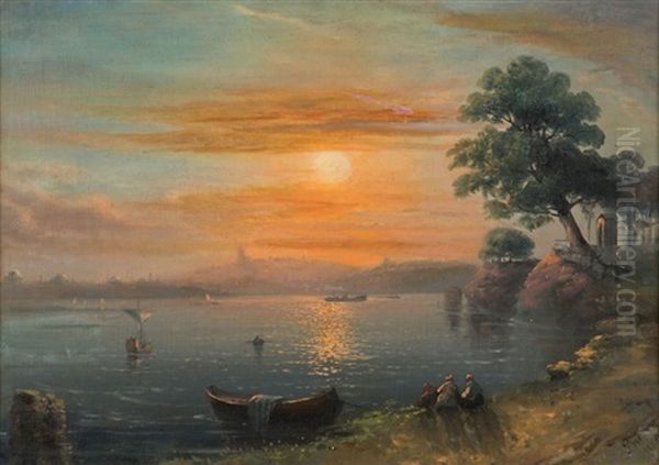 Soleil Couchant Sur Le Bosphore Oil Painting by Mekertich Givanian