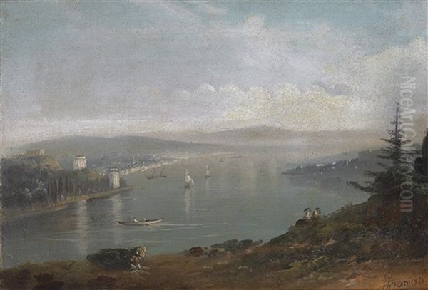 Motiv Vom Bosporus (kantilli Den Hisara Bakifi) Oil Painting by Mekertich Givanian