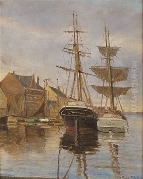 Fra Stavanger Havn Oil Painting by Per Gjemre