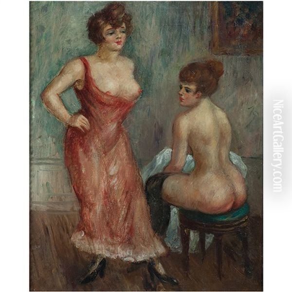 Two Cabaret Women Oil Painting by William Glackens