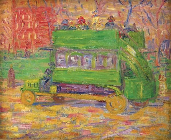 Fifth Avenue Bus Oil Painting by William Glackens