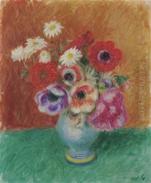 Anemones Oil Painting by William Glackens