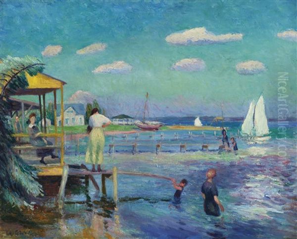 Summer Oil Painting by William Glackens