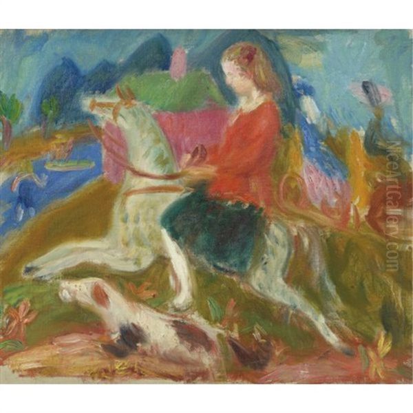 The Dream Ride (sketch) Oil Painting by William Glackens