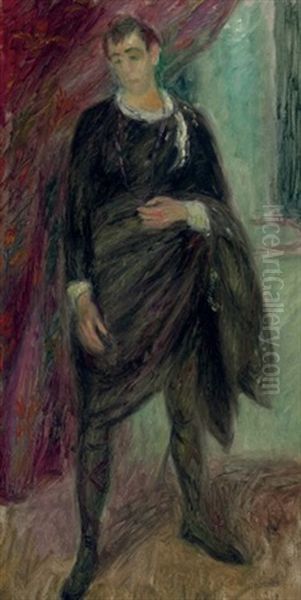 Shakespearean Actor - Walter Hampden As Hamlet Oil Painting by William Glackens