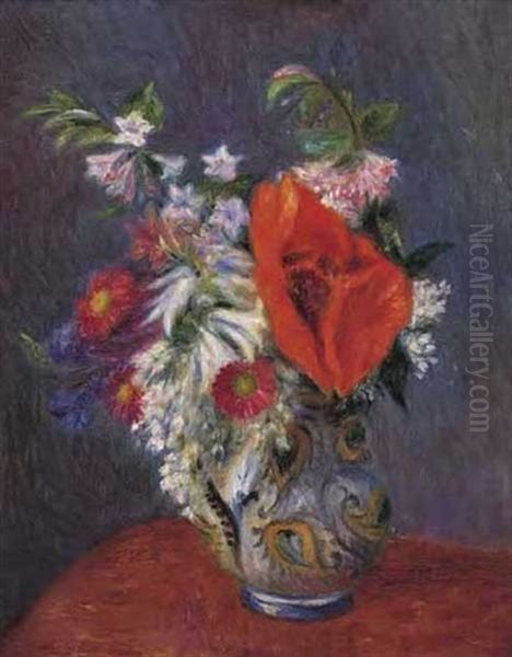 Bouquet With Oriental Poppy Oil Painting by William Glackens