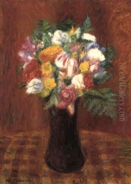 Bouquet In Purple Vase Oil Painting by William Glackens