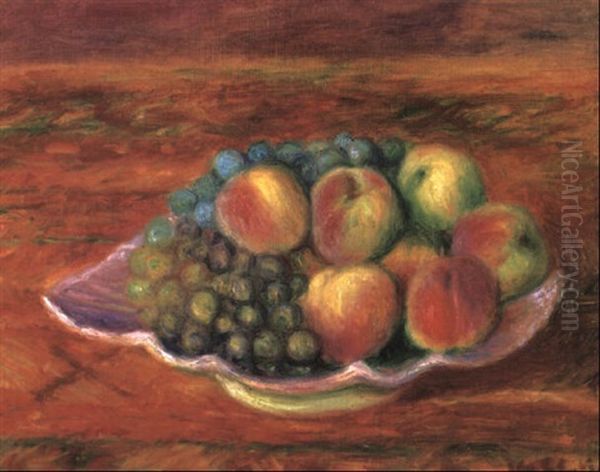 Green Grapes And Peaches Oil Painting by William Glackens