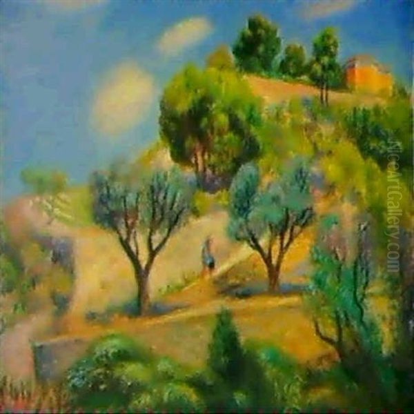 Terraced Hill, Vence Oil Painting by William Glackens