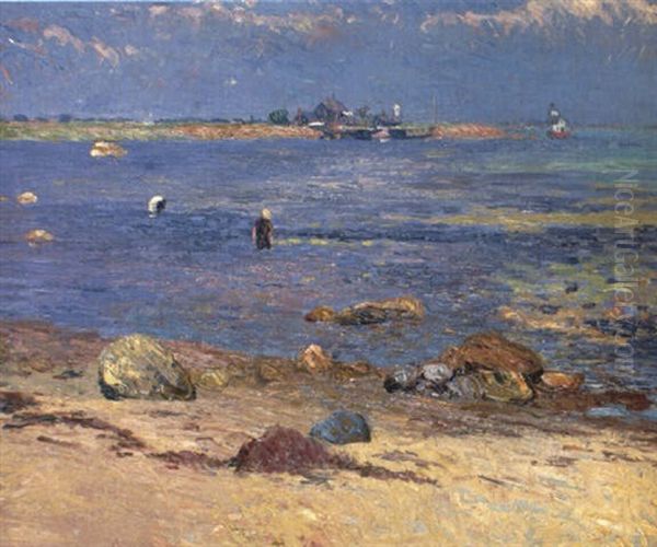 Treading Clams, Wickford Oil Painting by William Glackens