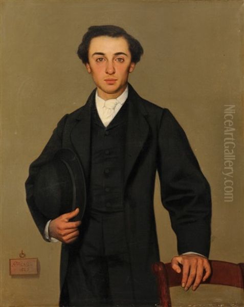 Portrait De Jeune Homme Oil Painting by Auguste Barthelemy Glaize