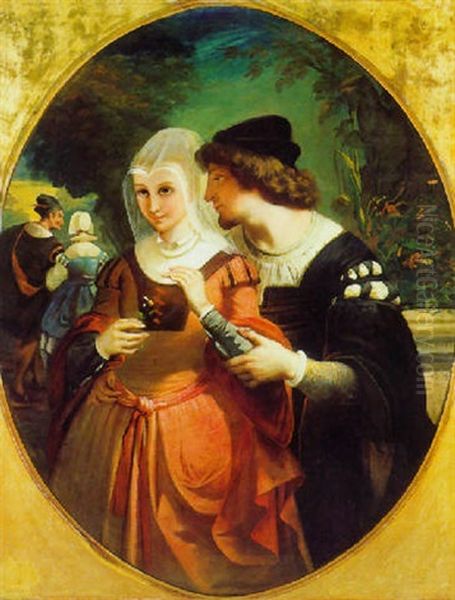 Le Couple Romantique Oil Painting by Auguste Barthelemy Glaize